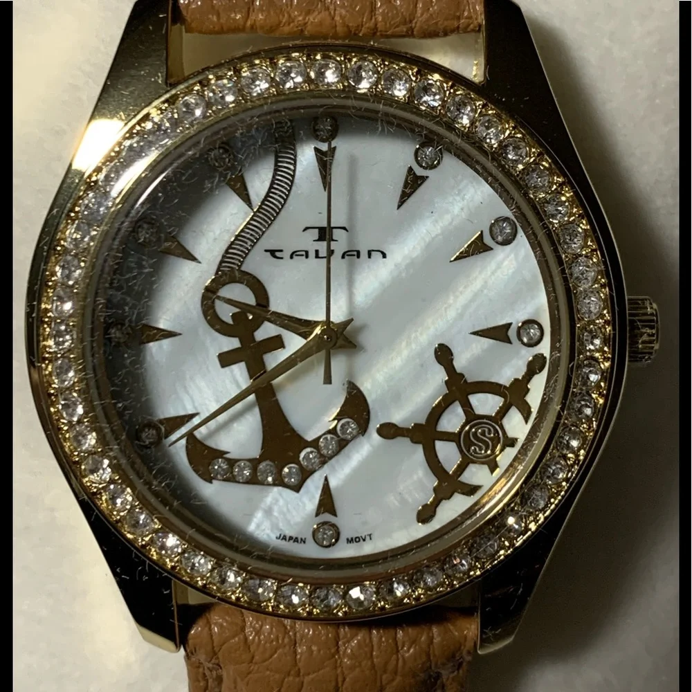 SWAROVSKI Crystal Tan Nautical Watch